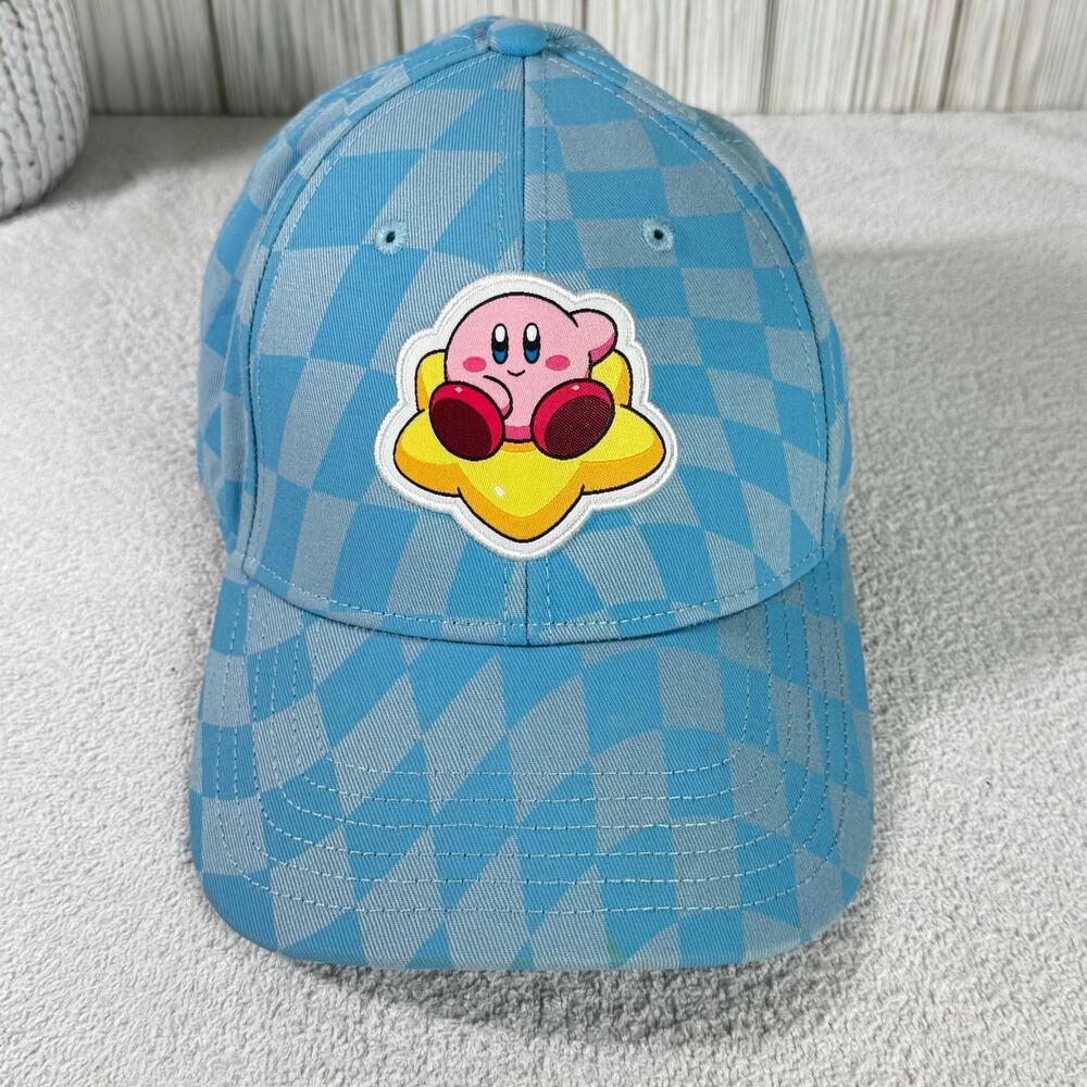 Kirby‎ Blue Checkered Snapback Hat, Baseball Cap